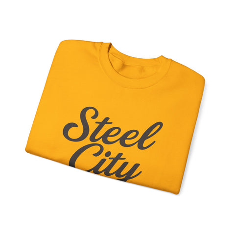 Steel City Cursive Print - Heavy Blend™ Crewneck Sweatshirt Sweatshirt - YinzerShop