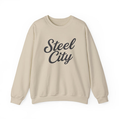 Steel City Cursive Print - Heavy Blend™ Crewneck Sweatshirt Sweatshirt - YinzerShop