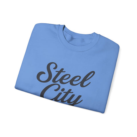 Steel City Cursive Print - Heavy Blend™ Crewneck Sweatshirt Sweatshirt - YinzerShop
