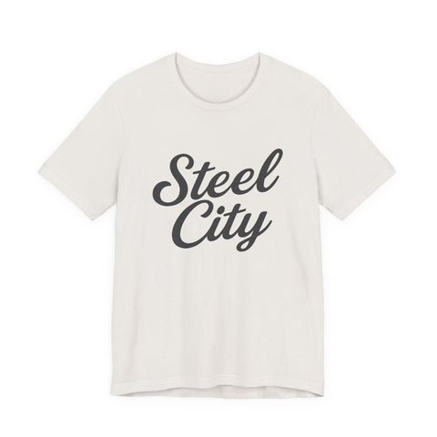 Steel City Cursive Print - Unisex Jersey Short Sleeve Tee T-Shirt - YinzerShop