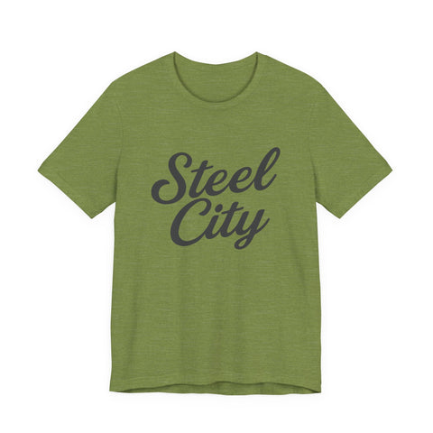 Steel City Cursive Print - Unisex Jersey Short Sleeve Tee T-Shirt - YinzerShop