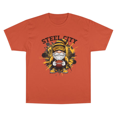 Steel City Gnome - Champion T-Shirt T-Shirt - YinzerShop
