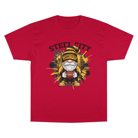 Steel City Gnome - Champion T-Shirt T-Shirt - YinzerShop