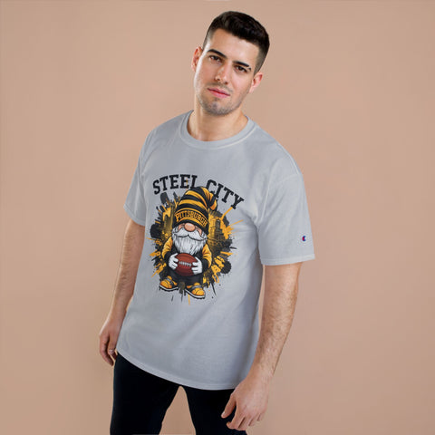 Steel City Gnome - Champion T-Shirt T-Shirt - YinzerShop