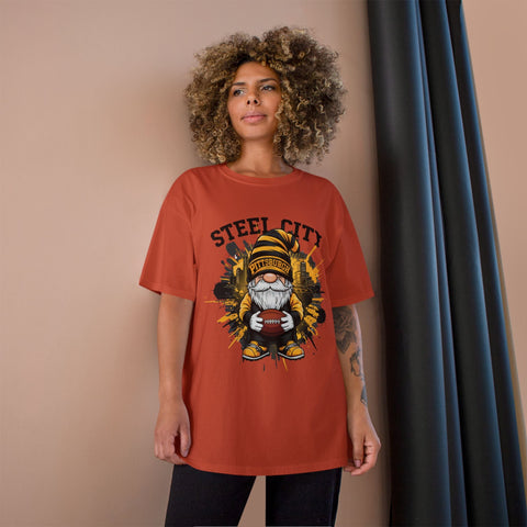 Steel City Gnome - Champion T-Shirt T-Shirt - YinzerShop