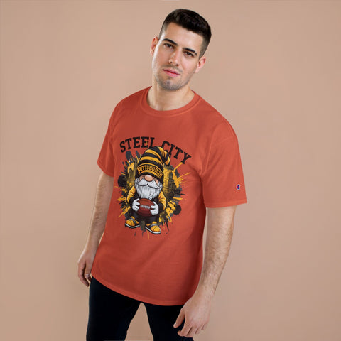 Steel City Gnome - Champion T-Shirt T-Shirt - YinzerShop