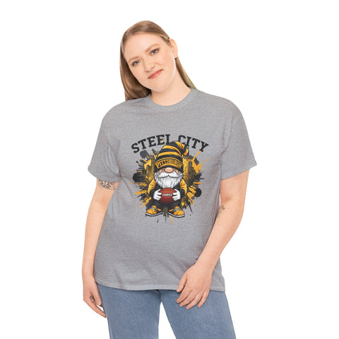 Steel City Gnome - Unisex Heavy Cotton Tee T-Shirt - YinzerShop