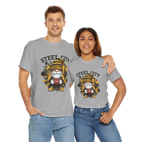 Steel City Gnome - Unisex Heavy Cotton Tee T-Shirt - YinzerShop
