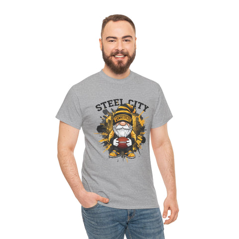 Steel City Gnome - Unisex Heavy Cotton Tee T-Shirt - YinzerShop