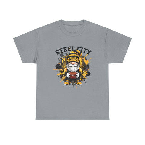 Steel City Gnome - Unisex Heavy Cotton Tee T-Shirt - YinzerShop