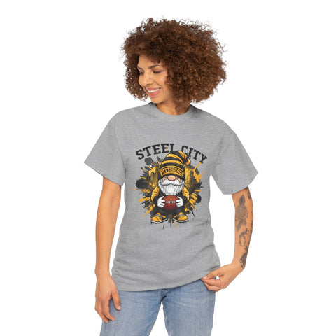 Steel City Gnome - Unisex Heavy Cotton Tee T-Shirt - YinzerShop