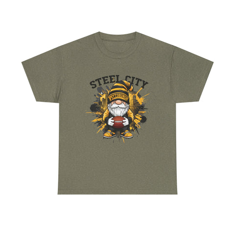 Steel City Gnome - Unisex Heavy Cotton Tee T-Shirt - YinzerShop