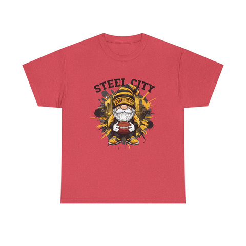 Steel City Gnome - Unisex Heavy Cotton Tee T-Shirt - YinzerShop