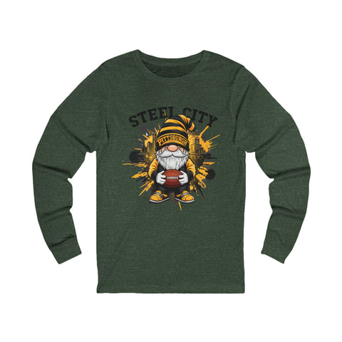 Steel City Gnome - Unisex Long Sleeve Tee Long Sleeve Shirt - YinzerShop