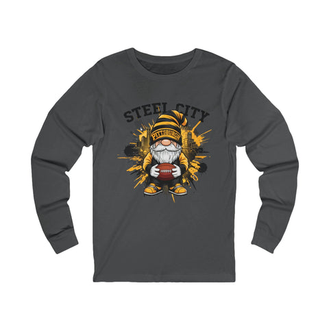 Steel City Gnome - Unisex Long Sleeve Tee Long Sleeve Shirt - YinzerShop