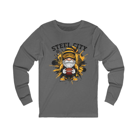 Steel City Gnome - Unisex Long Sleeve Tee Long Sleeve Shirt - YinzerShop