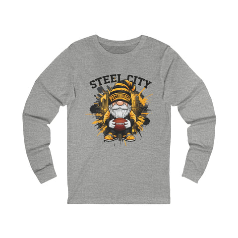 Steel City Gnome - Unisex Long Sleeve Tee Long Sleeve Shirt - YinzerShop