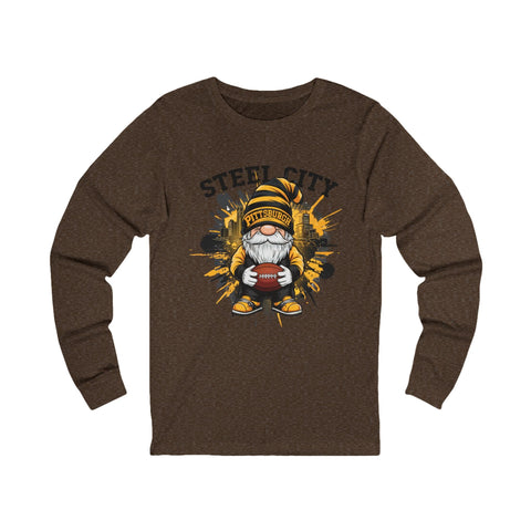 Steel City Gnome - Unisex Long Sleeve Tee Long Sleeve Shirt - YinzerShop