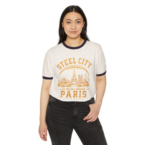 Steel City Paris - Next Level Unisex Cotton Ringer T-Shirt T-Shirt - YinzerShop