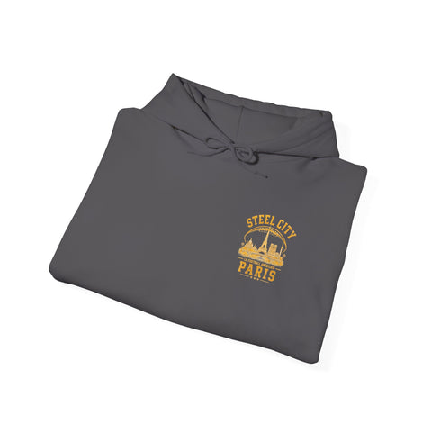 Steel City Paris - Unisex Heavy Blend™ Hooded Sweatshirt (Design on Back) Hoodie - YinzerShop