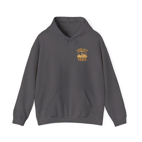 Steel City Paris - Unisex Heavy Blend™ Hooded Sweatshirt (Design on Back) Hoodie - YinzerShop