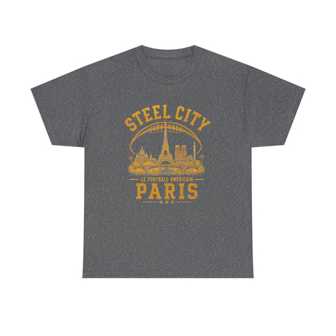 Steel City Paris - Unisex Heavy Cotton Tee T-Shirt - YinzerShop