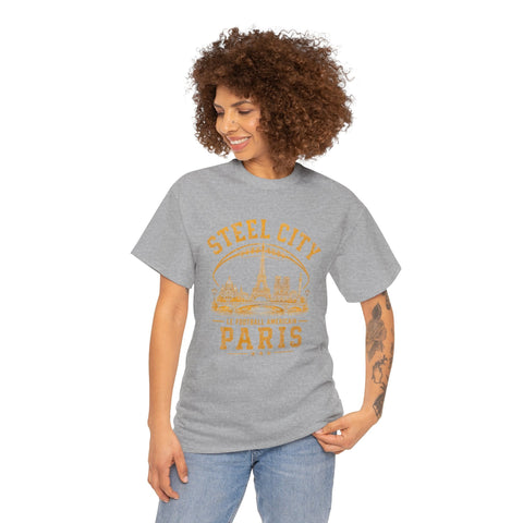 Steel City Paris - Unisex Heavy Cotton Tee T-Shirt - YinzerShop