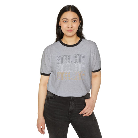 Steel City - Unisex Cotton Ringer T-Shirt T-Shirt - YinzerShop