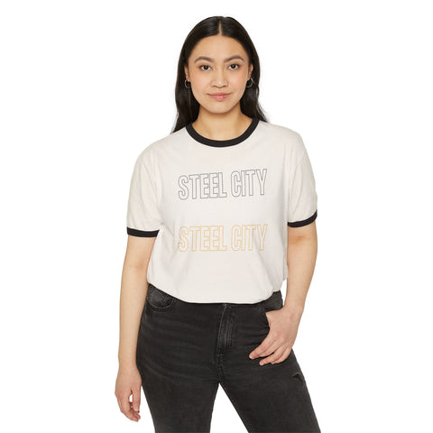 Steel City - Unisex Cotton Ringer T-Shirt T-Shirt - YinzerShop
