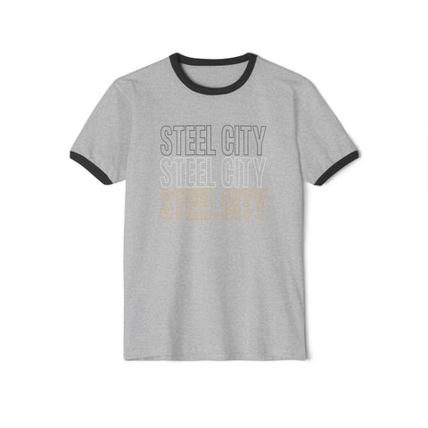 Steel City - Unisex Cotton Ringer T-Shirt T-Shirt - YinzerShop