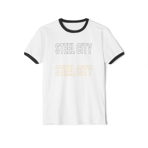 Steel City - Unisex Cotton Ringer T-Shirt T-Shirt - YinzerShop