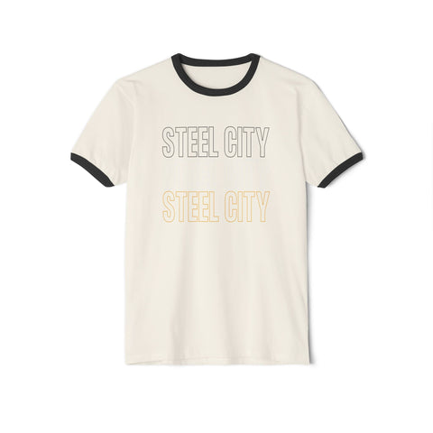 Steel City - Unisex Cotton Ringer T-Shirt T-Shirt - YinzerShop