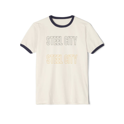 Steel City - Unisex Cotton Ringer T-Shirt T-Shirt - YinzerShop