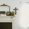 Steel Cross Wall Decor - Unique Recycled Steel Cross Wall Art Sign 20x12 Inches Wall Decor - YinzerShop