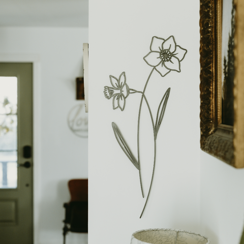 Daffodil Wall Decor by KEYSTONE STEEL CO. – Floral Home Decoration, Nature Inspired Decor