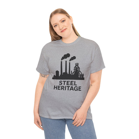 Steel Heritage - Unisex Heavy Cotton Tee T-Shirt - YinzerShop