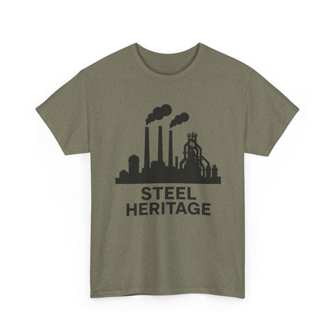 Steel Heritage - Unisex Heavy Cotton Tee T-Shirt - YinzerShop