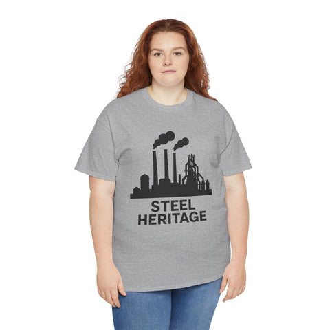 Steel Heritage - Unisex Heavy Cotton Tee T-Shirt - YinzerShop