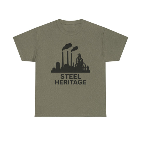 Steel Heritage - Unisex Heavy Cotton Tee T-Shirt - YinzerShop