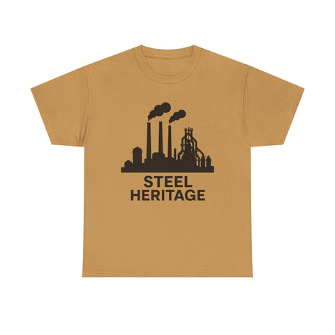 Steel Heritage - Unisex Heavy Cotton Tee T-Shirt - YinzerShop