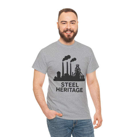 Steel Heritage - Unisex Heavy Cotton Tee T-Shirt - YinzerShop