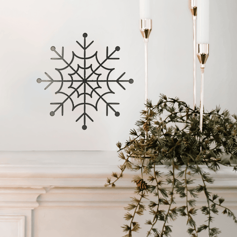 Steel Snowflake Decor - 12" Durable Winter Wall Art | Rust-Resistant Holiday Metal Sign Wall Decor - YinzerShop