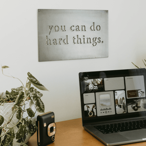 Steel Wall Decor | Unique Steel Artwork - Motivational Wall Plaque for Office & Nursery Rooms Wall Decor - YinzerShop