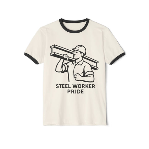 Steel Worker Pride - Unisex Cotton Ringer T-Shirt T-Shirt - YinzerShop
