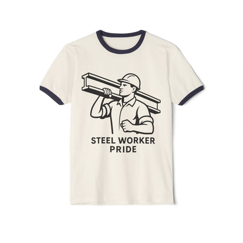 Steel Worker Pride - Unisex Cotton Ringer T-Shirt T-Shirt - YinzerShop