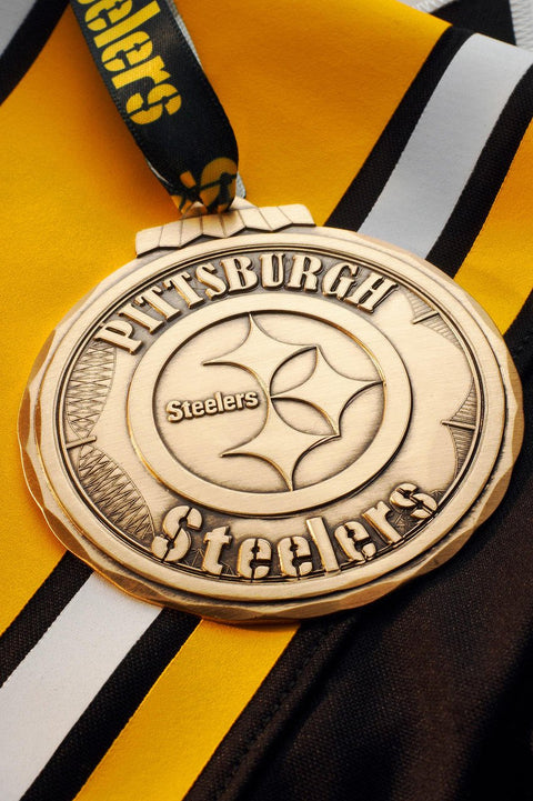 Steelers Christmas Ornament – Pittsburgh Steelers Classic Round Aluminum Football Decor Ornament - YinzerShop