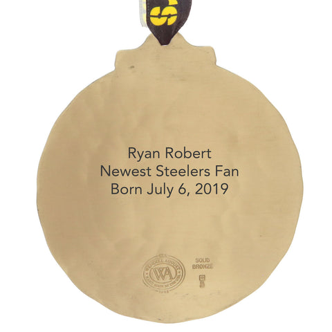 Steelers Christmas Ornament – Pittsburgh Steelers Classic Round Aluminum Football Decor Ornament - YinzerShop