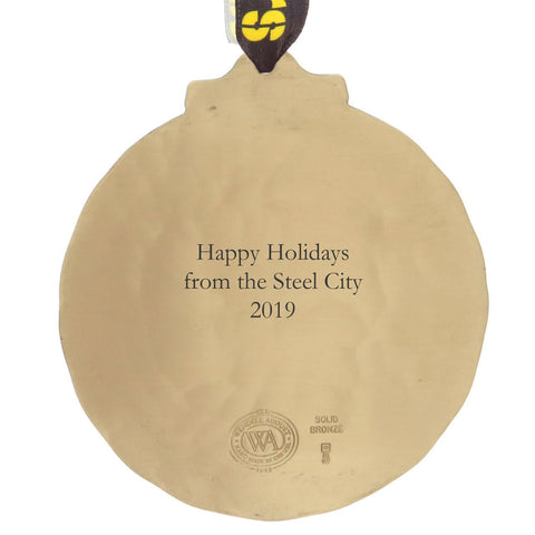 Steelers Christmas Ornament – Pittsburgh Steelers Classic Round Aluminum Football Decor Ornament - YinzerShop