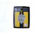 Steelers Christmas Ornament - Pittsburgh Steelers Shield | Gold Plated, Bronze, Aluminum Ornament - YinzerShop