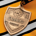 Steelers Christmas Ornament - Pittsburgh Steelers Shield | Gold Plated, Bronze, Aluminum Ornament - YinzerShop